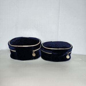 Clé de Peau Blue Velvet Cosmetic Case,Set Of 2.